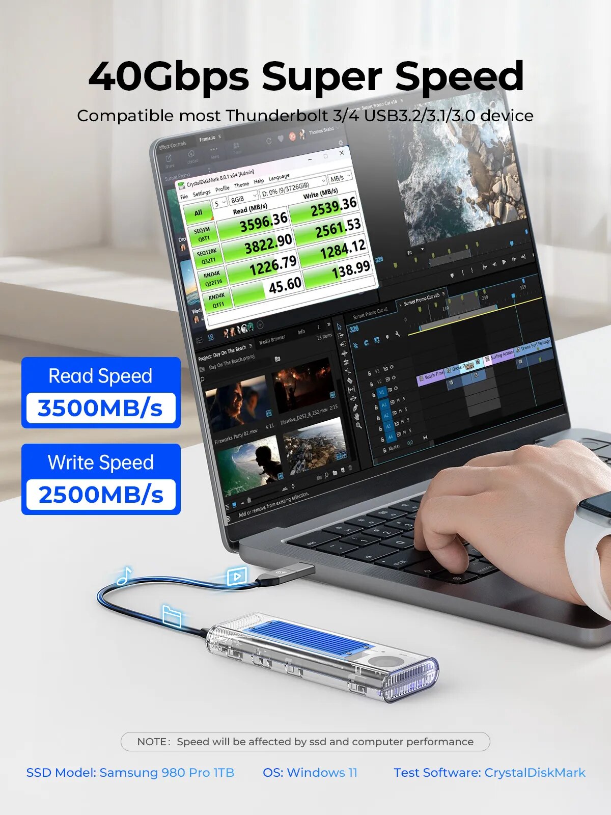 ORICO 40Gbps USB4 M.2 SSD Case - Thunderbolt 4 External Ssd 4Tb recension och pris